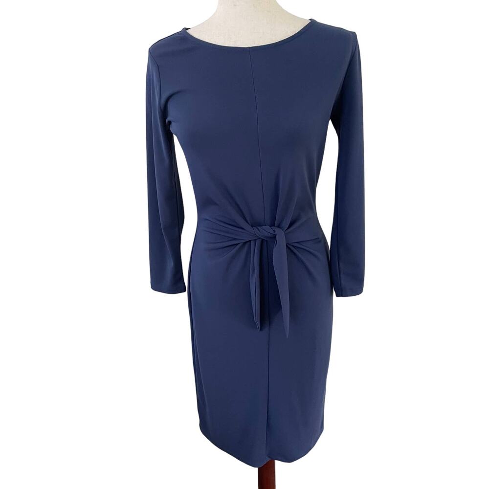 Ann Taylor Tie Front Long Sleeve Jersey Style Dress Sz 0